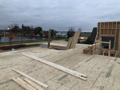 Framing Stage - 2nd Floor Deck With Advantech Subflooring.